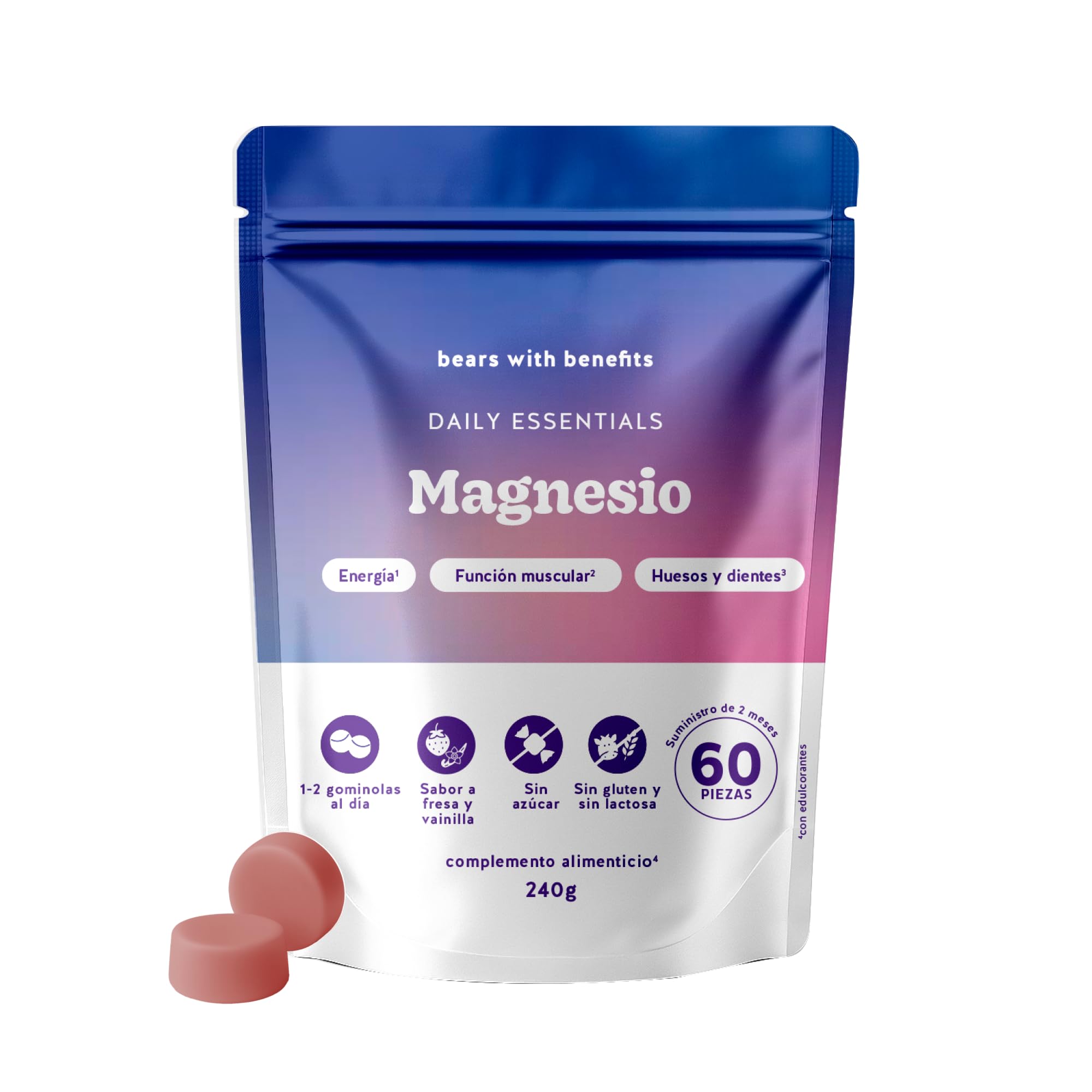 Bears with Benefits - Gominolas Magnesio 360mg - Bienestar - 60 unidades