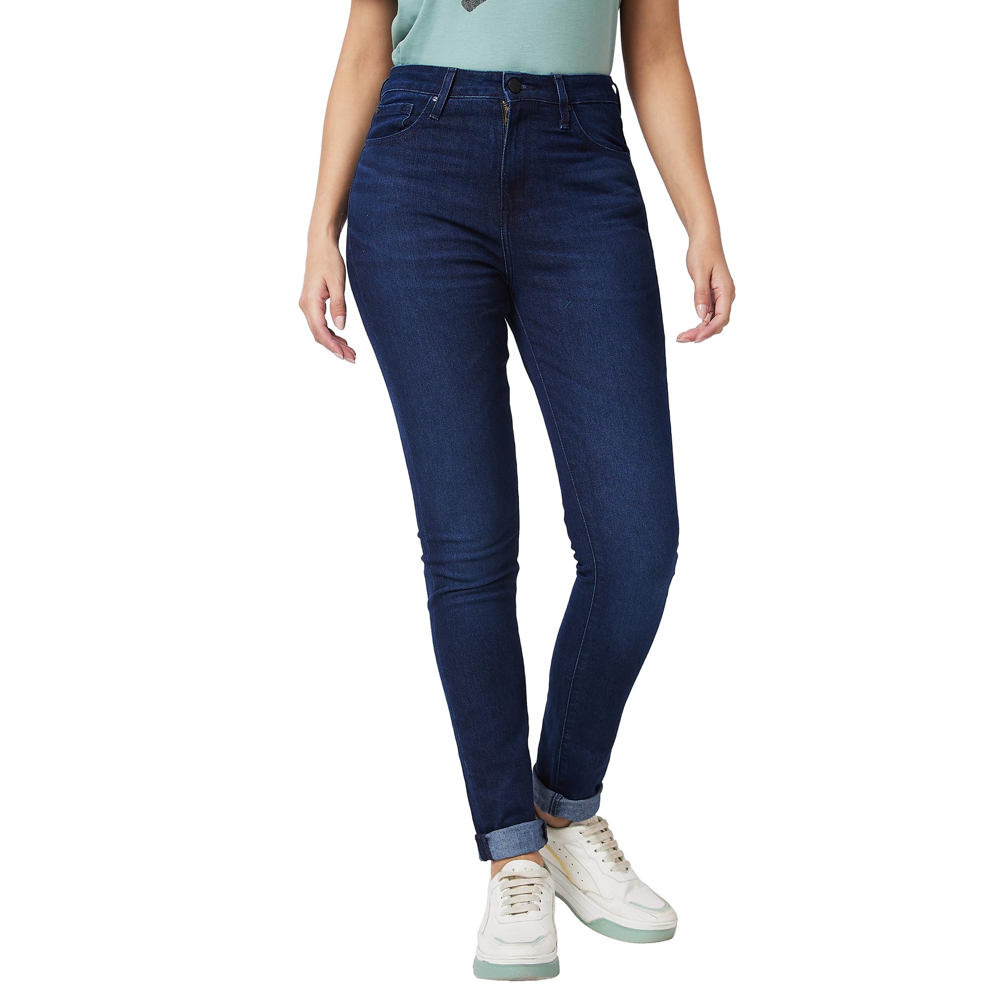 High Rise Skinny Fit Blue Jeans for Women-image-21