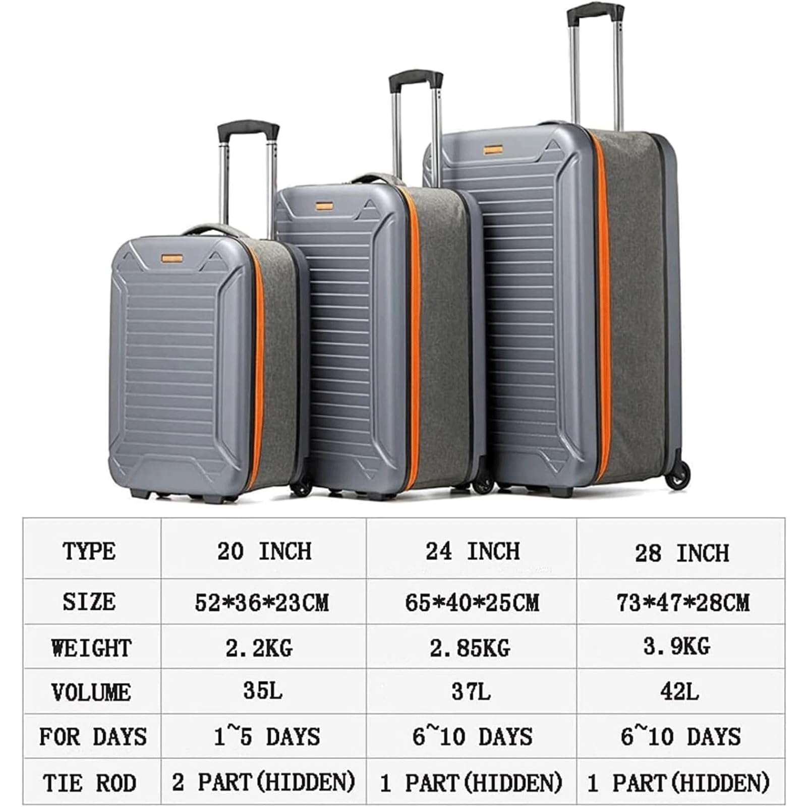 Maleta Maleta Plegable, Maleta con Ruedas para Equipaje, Estuche rígido, Maletas con Cerradura de combinación portátil, Maleta de Viaje Resistente Bolsas de Viaje