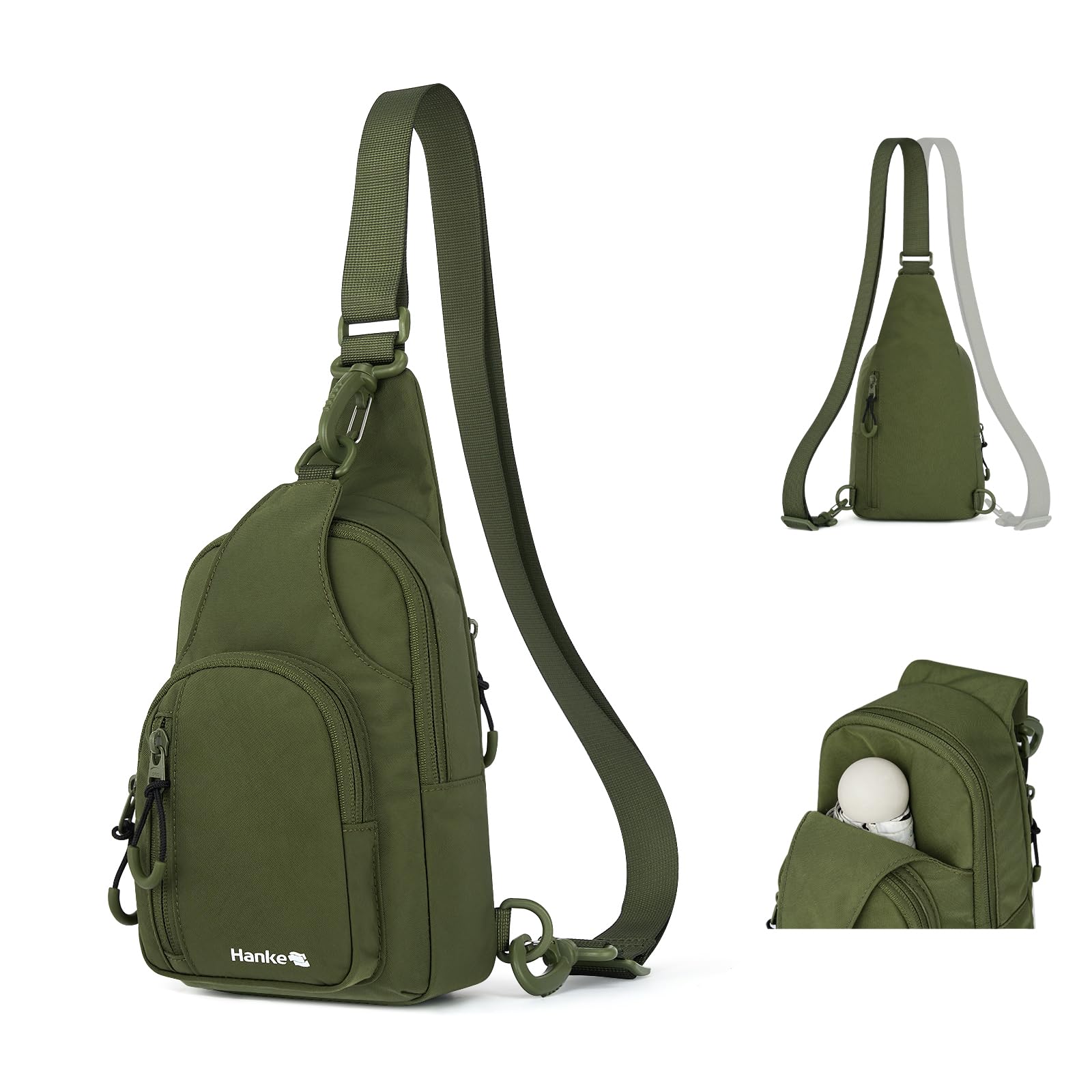 Hanke Crossbody Sling Bag for Women Men, Small & Large Casual Cross Body Sling Bags, Chest Bag for Outdoor Hiking Travel