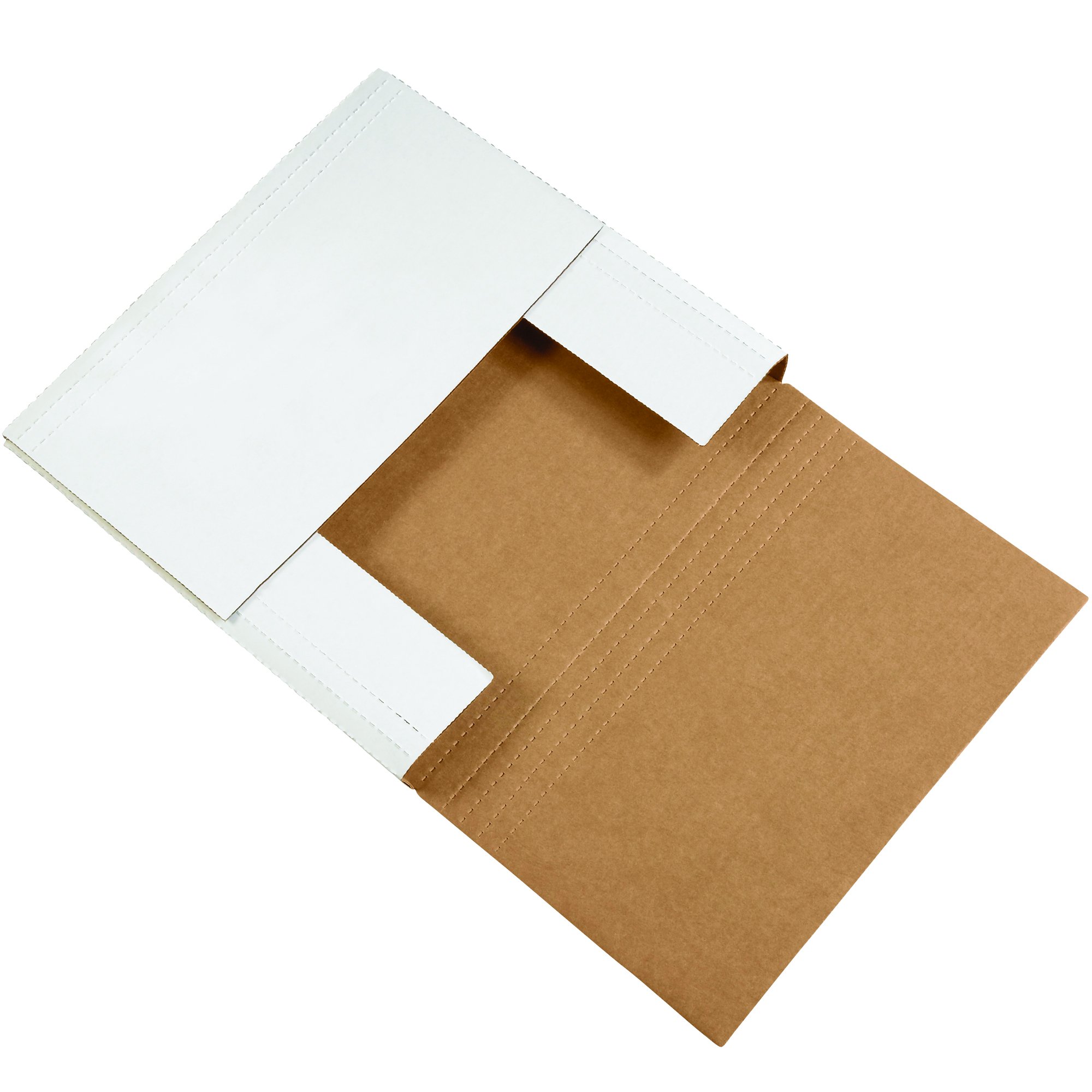 Tape Logic TLM12122BF Easy-Fold Mailers, 12 1/2" x 12 1/2" x 2", White (Pack of 50)