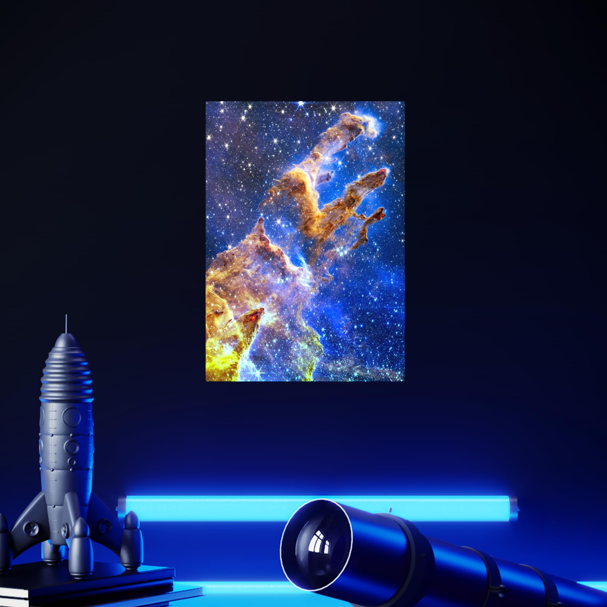 Displate NASA Metallposter NASA Poster Zimmer Poster NASA Merch Zimmer Plakat wandbilder deko NASA Bilder Poster NASA Deko - James Webb Telescope Photos - Pillars of Creation Poster 45 cm x 32 cm