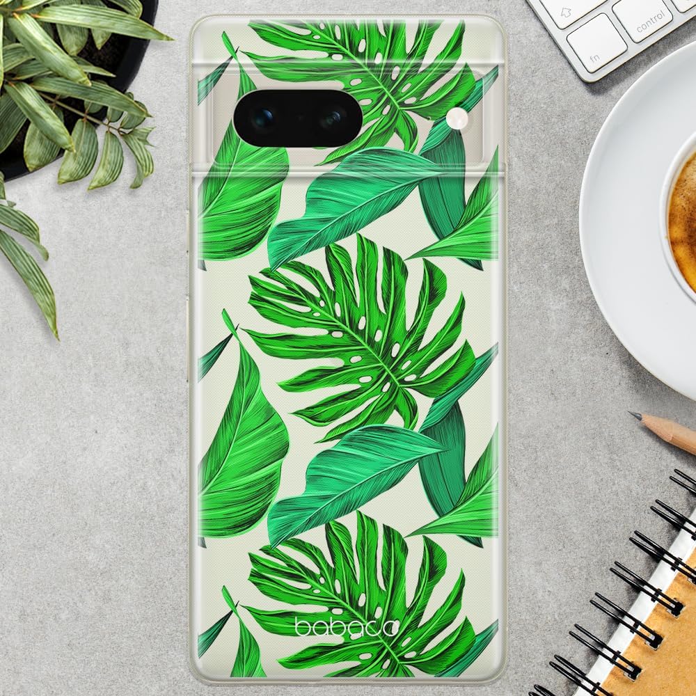 BABACO ERT Group Mobile Phone case for Google Pixel 7 Original and Officially Licensed Pattern Plants 006 optimally adapted to The Shape of The Mobile Phone, Partially Transparent