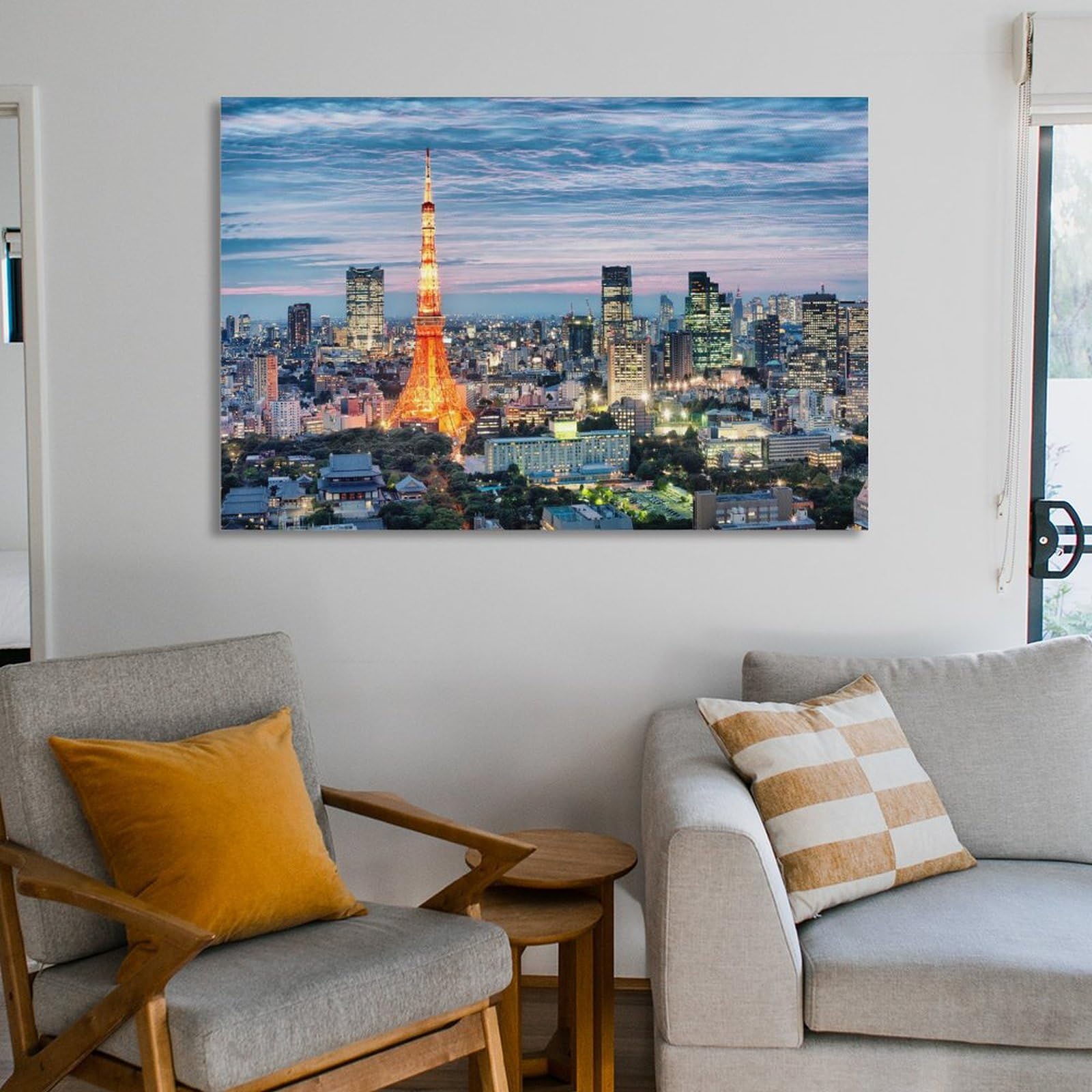 Amazon.co.jp: 絵画 夕暮れに輝く東京タワーインテリア 絵画 魅力的な 