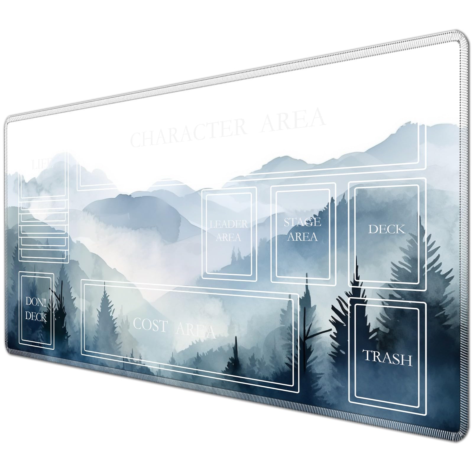 JANENFNA TCG Playmat with Magic Zones 24 x 14 inches Mousepad Compatible for OPCG CCG Trading Card Game Play Mats Smooth Rubber Surface Magic The Gathering Play Mat, Watercolor Painting Forest โ image 1