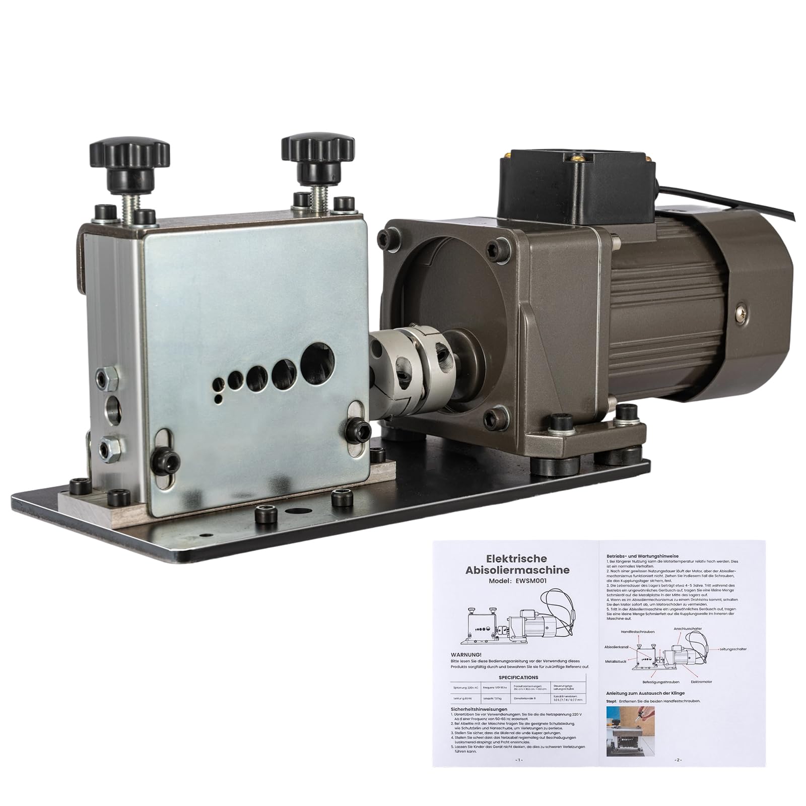 Youyijia Kabelabisoliermaschine Elektrisch, φ3-17mm Kabelschälmaschine 60W Abisoliermaschine 7 Abisolierkanäle, Tragbare Kabelabziehmaschine Ideal zum Abisolieren von Kupferdraht