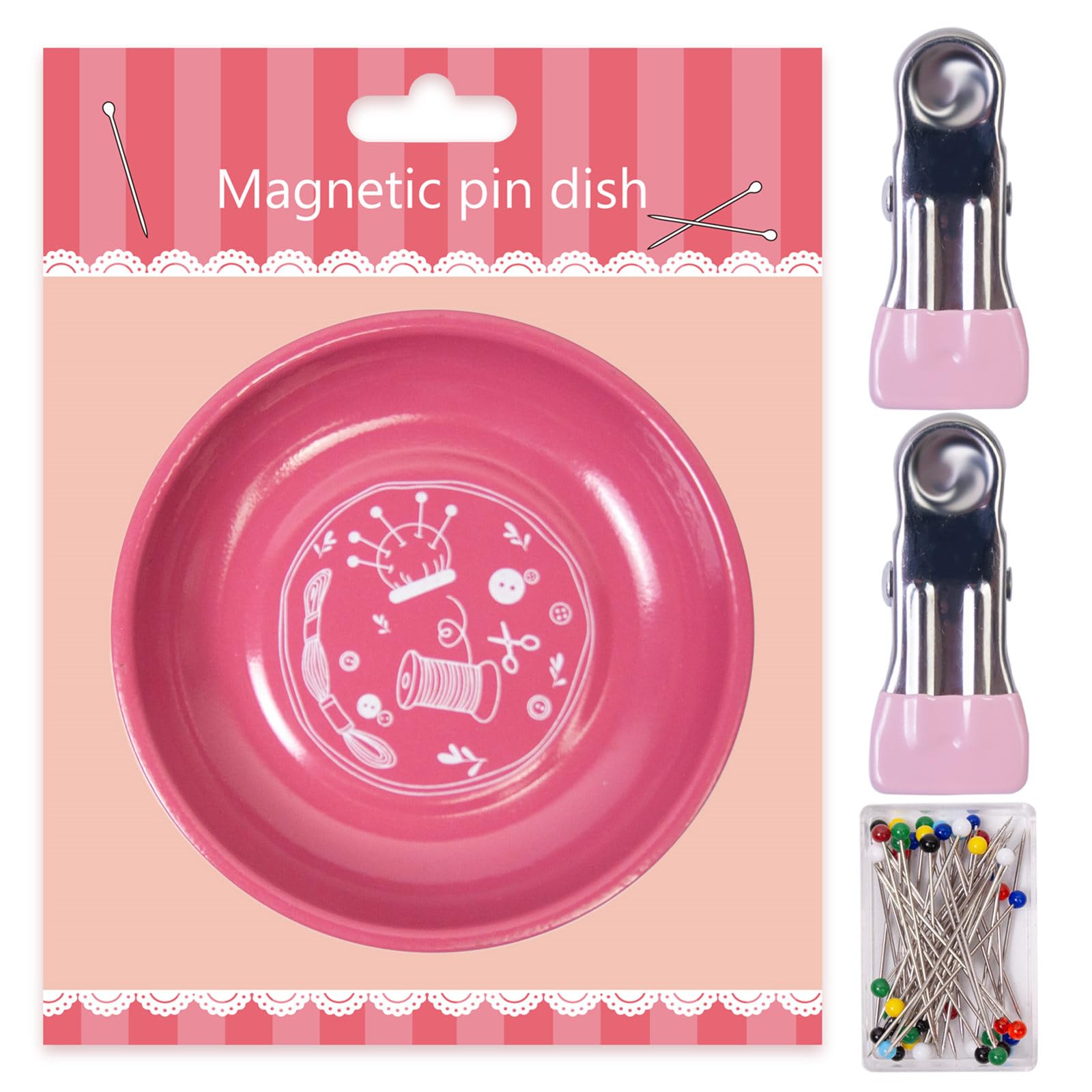 YWLUUOO Sewing Tools Organizers Vibrantly Stainless Steel Bowl Securely Holds Metal Items During Tailoring and Activities Colorful Needle Holder