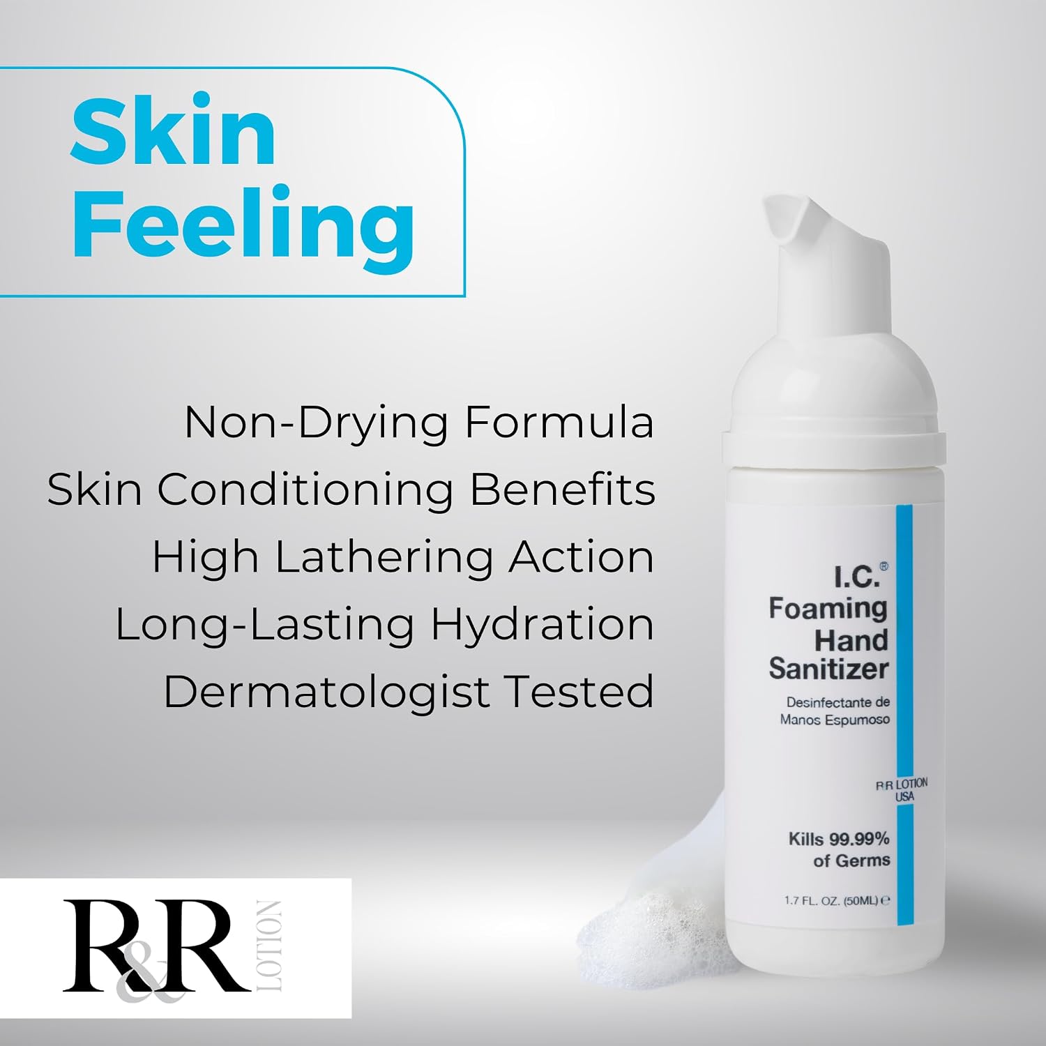 I.C. Alcohol Free Foaming Hand Sanitizer, Kills 99.99% of Common Bacteria & Germs. Fast & Effective, Fragrance Free, Moisturizes & Conditions, will not dry out hands, USA, Gallon Bottle (ICHS-GAL)