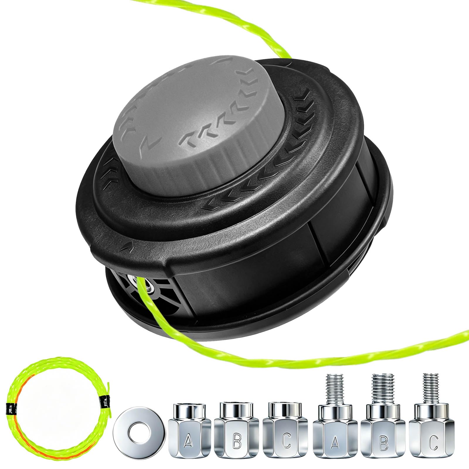 Universal Weed Eater Head, Speed Feed Trimmer Head String Trimmer Head Weed Wacker Head Replacement for Echo, Ego, Dewalt, Stihl, Husqvarna Trimmer Weed Eater, with 14FT/0.095 Trimmer Line