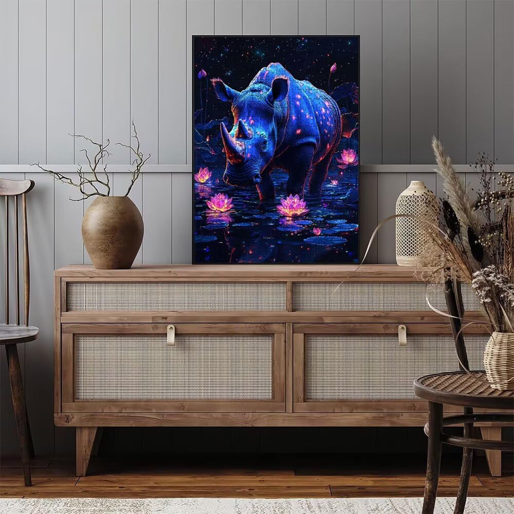 Puzzle 3000 Teile Erwachsene, Jigsaw Puzzle Erwachsene 3000 Teile, NashöRner Lotus Puzzles, Impossible Klassische Puzzles, Herausfordernde Familie Spiele, für Home Decor und Geschenke DX0YL2-911