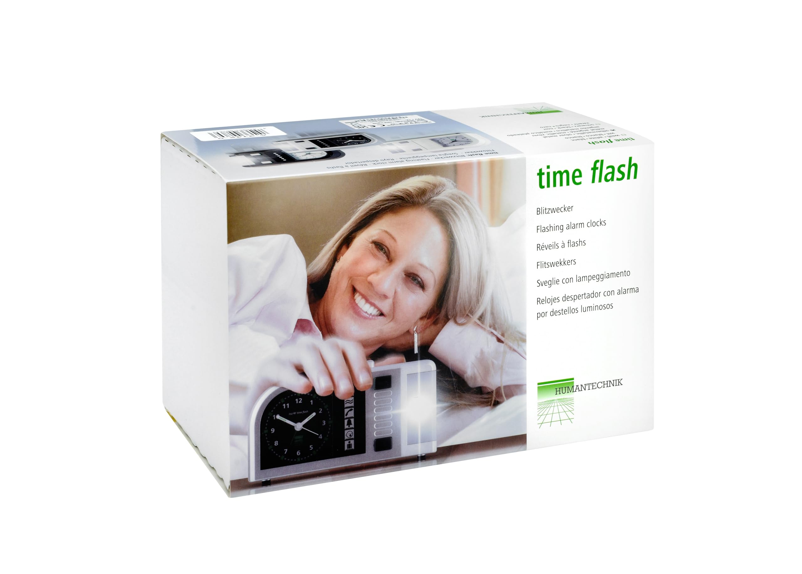 Humantechnik Timeflash analoger Lichtwecker mit Blitz und lautem Alarm