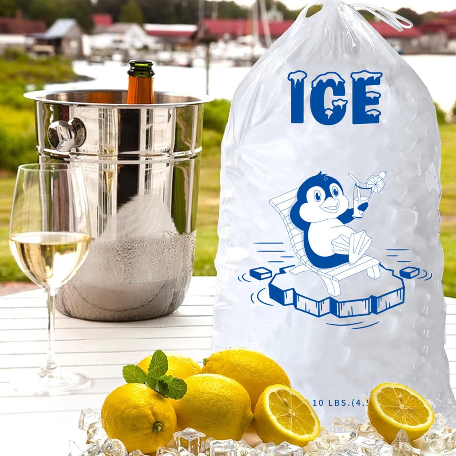 Lot de 10 sacs à glaçons réutilisables, sacs à glaçons robustes avec cordon de serrage, sacs à glace vides, sacs à glace pour machine à glace, stockage de glaçons, congélateur (3,6 kg Lot de 10 sacs à glaçons réutilisables, sacs à glaçons robustes avec cordon de serrage, sacs à glace vides, sacs à glace pour machine à glace, stockage de glaçons, congélateur (3,6 kg