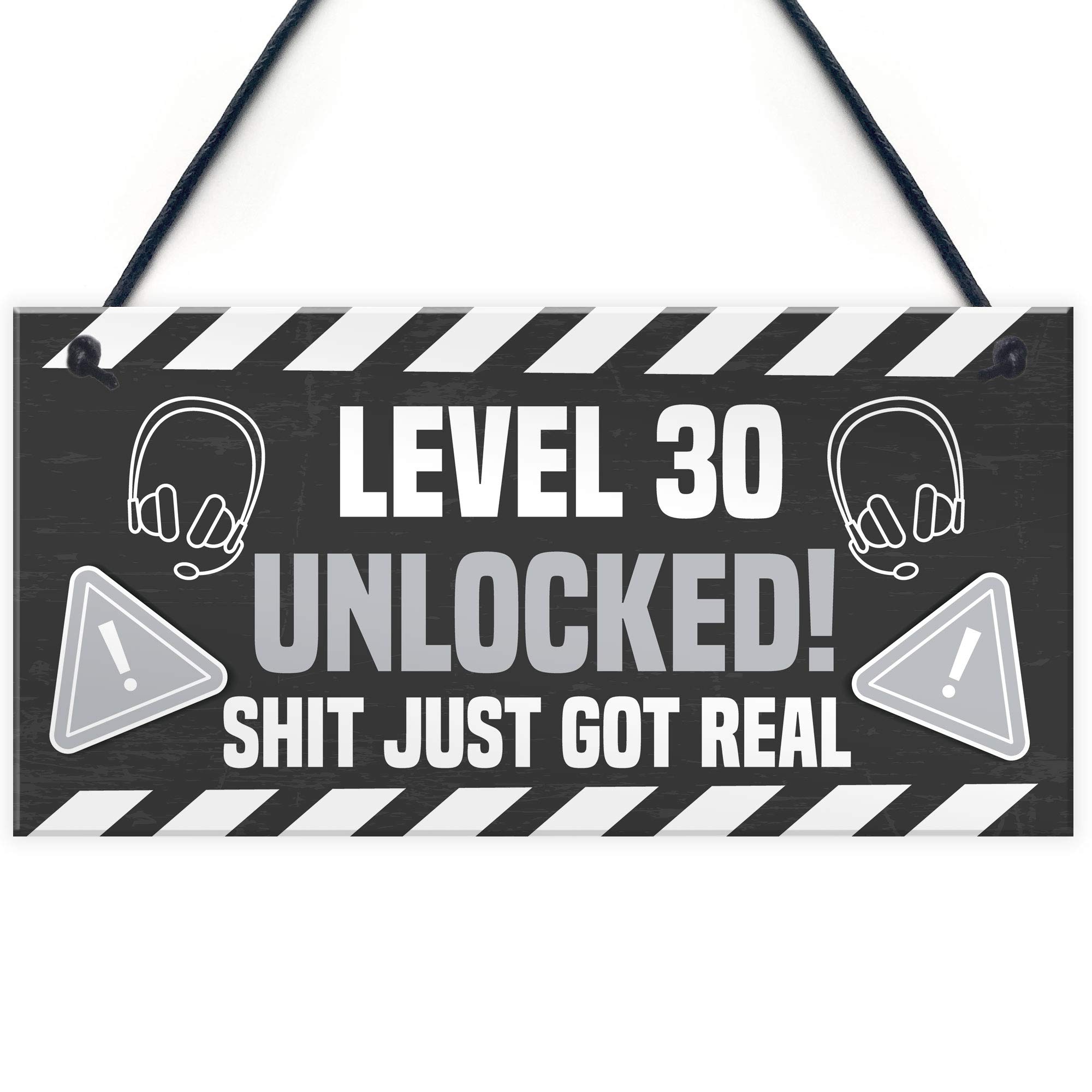 30th Birthday Gift Gamer Level Unlocked Gift For Him Her Men Funny Rude Sign