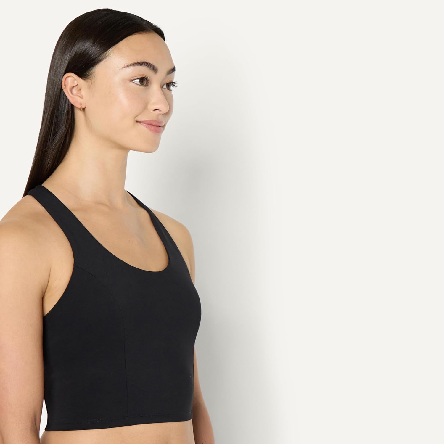 Amazon Essentials Women's Active Total Train Medium Support Gym Workout Racerback Crop Tank with Built-in Bra - Image 2