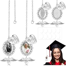 4pcs Gold Graduation Cap Photo Charms Class of 2026 Tassels Personalized Memorial Charms Graduation Gifts for Ceremony Decorations