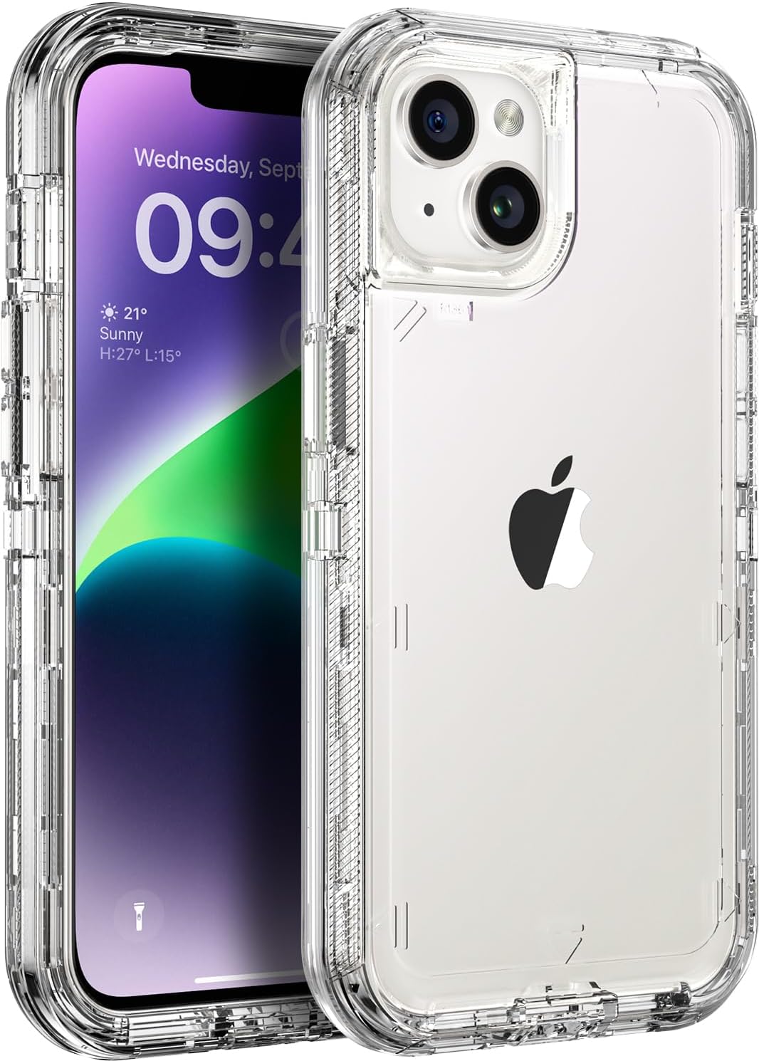 ORIbox for iPhone 14 Case for iPhone 13 Case, Heavy Duty Shockproof Anti-Fall Clear Case