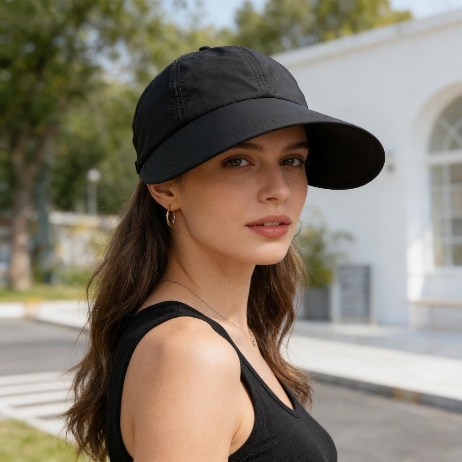 Sombrero de Sol,Protege Rostro y Cuello con ala Ancha,Sombrero de Protección Solar para Mujer | para Playa, Jardín, IR al Trabajo, Escuela, Ciclismo, Madre, Novia, Adolescentes, Adultas — view 6
