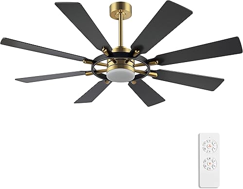 ELEHINSER Ventilador de techo de 60 pulgadas con luces y control remoto, de madera, 8 aspas, 6 velocidades, luz regulable, sin ruido, reversible, ELEHINSER Ventilador de techo de 60 pulgadas con luces y control remoto, de madera, 8 aspas, 6 velocidades, luz regulable, sin ruido, reversible,