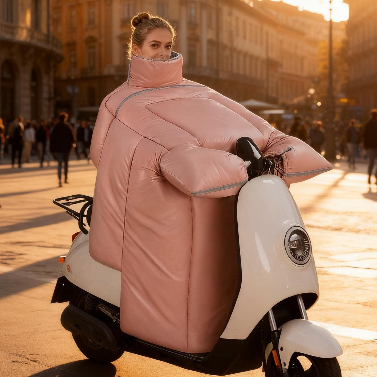 Generisch Motorrad Bein Abdeckung Wasserdichte Dicke Decke | Plüschgefütterter Motorrad Winter Beinschutz inklusive Handschuhe Für Frauen Motorroller Winter Outdoor Fahrten Mit