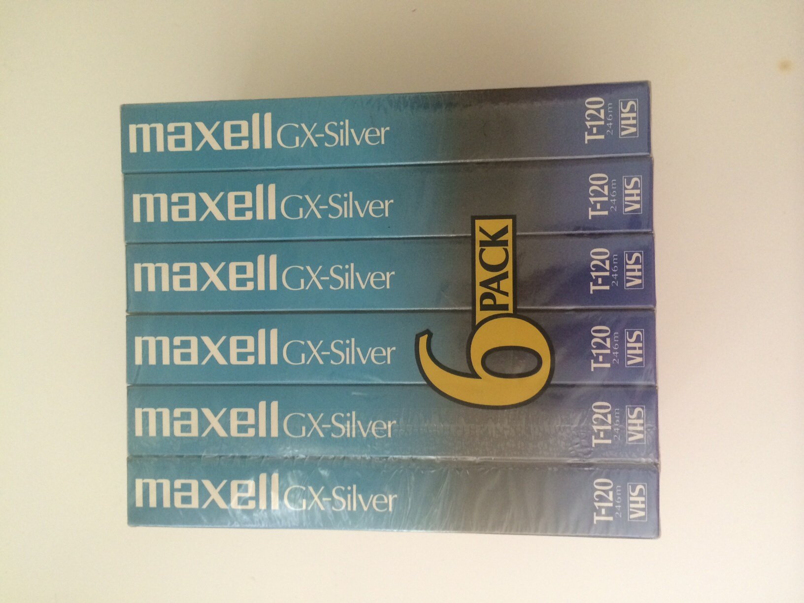Maxell 6 pacotes GX-Silver T-120 VHS 6 Hour In EP Mode Video