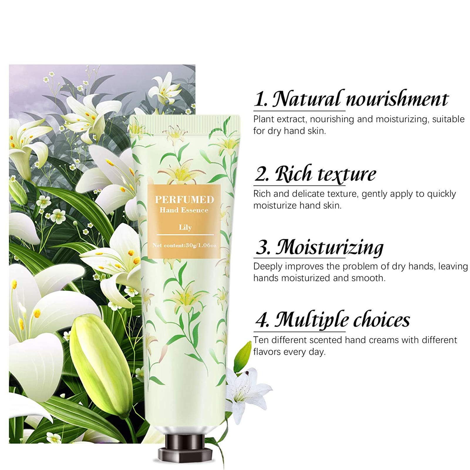Paquete de 10 cremas de manos con fragancia de frutas, crema hidratante para el cuidado de las manos, set de regalo de viaje con manteca de karité, aloe natural y vitamina E para hombres y 5