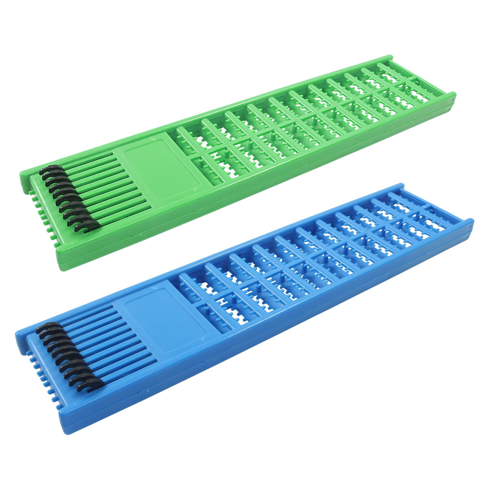 Cionyce 2 Pcs Fishing Hook Organizer, 6x27cm Snelled Fishing Hooks, Leader Tray and Jigs Board, Storage with Spring Clips, Line Winding Board Rigs Holder, Tackle Accessories Keeper