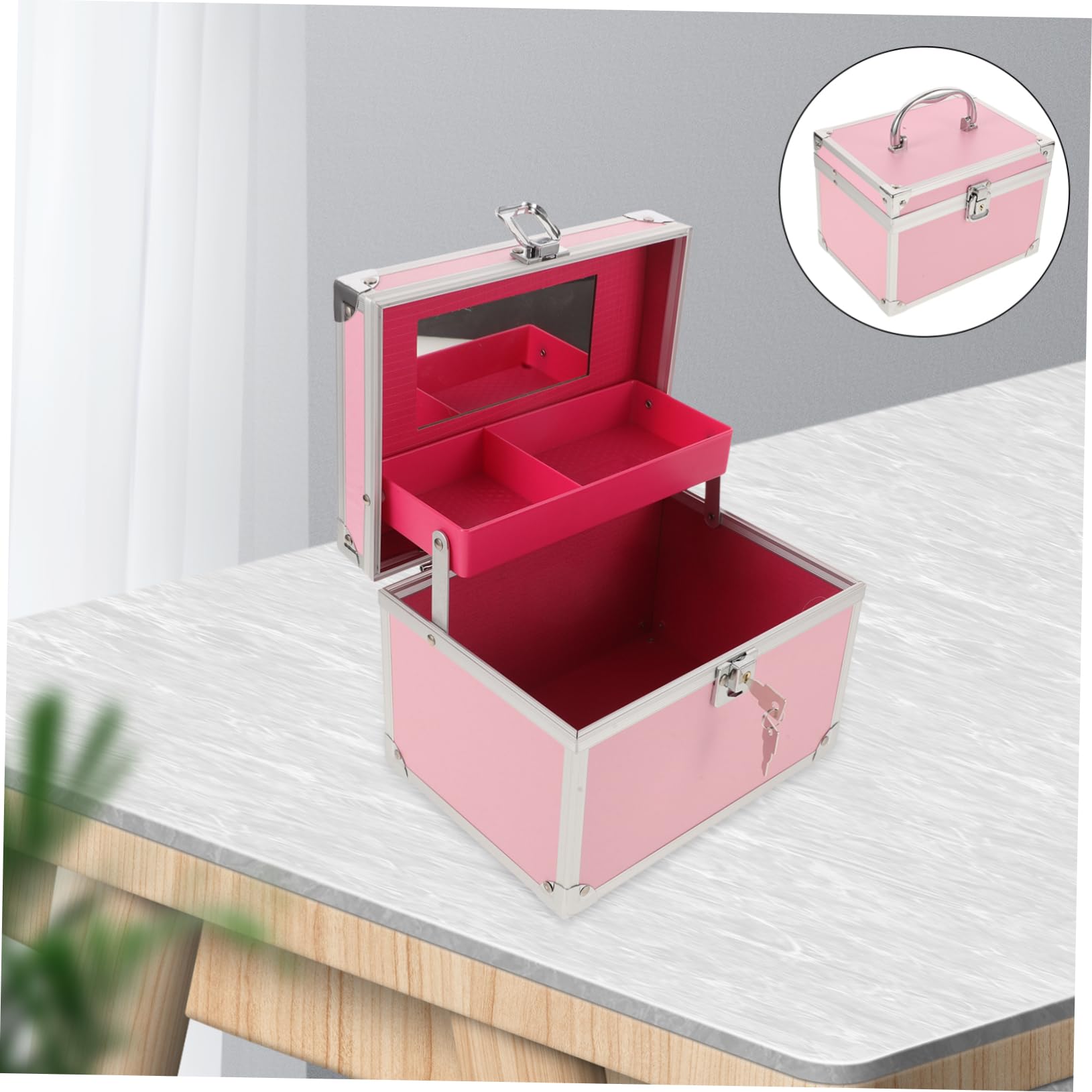 Scatola Portautensili in Alluminio Cassetta Degli Attrezzi Strati Organizer Per Strumenti e Accessori Scatola Di Immagazzinaggio Con Maniglia Per Officina Casa Ufficio e Viaggi