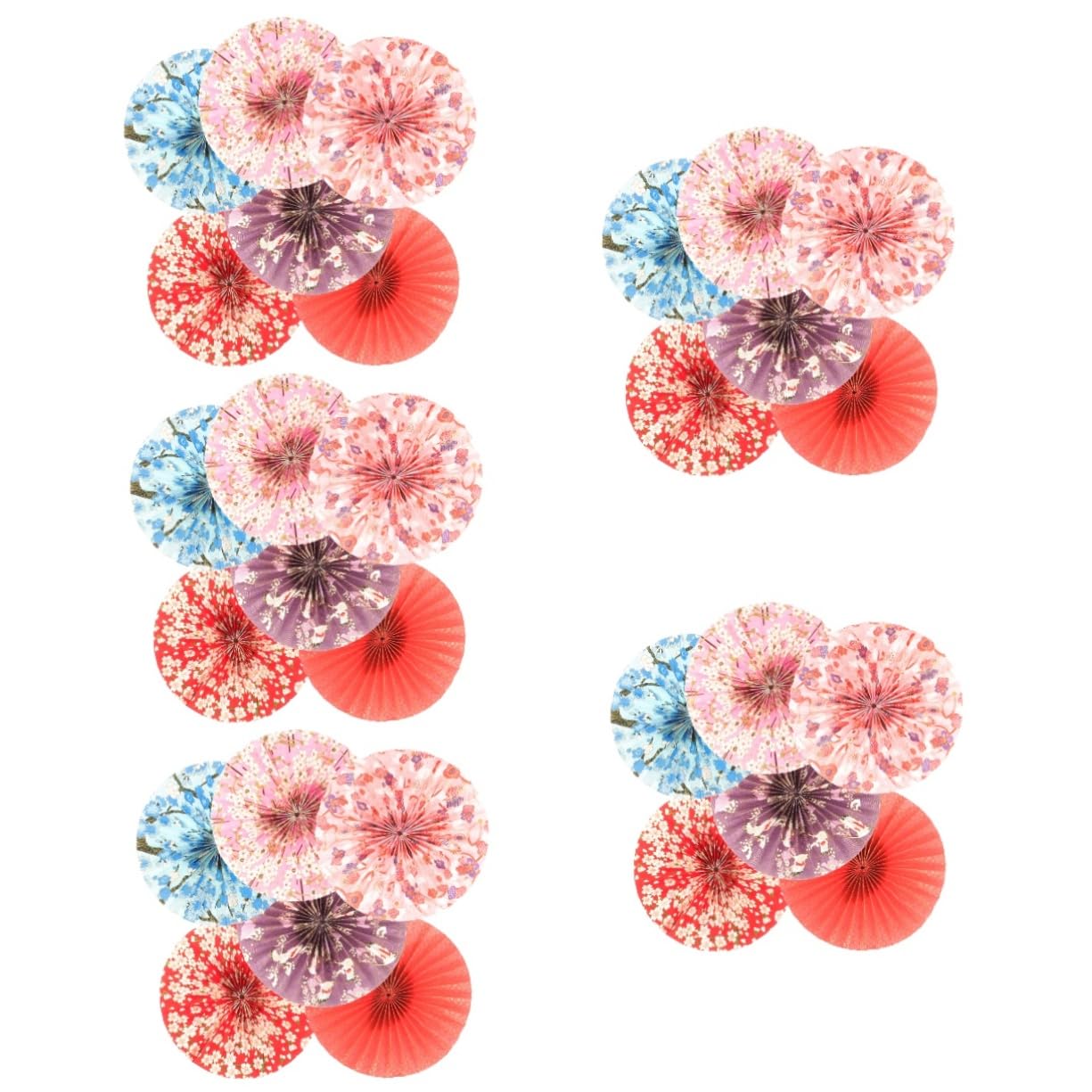IMIKEYA 30 STK Fächerblume aus japanischem Papier Papierfächer für Geburtstagsfeier Papierfächer Dekoration Klebeband doppelseitig Double Sided Tape Hochzeitsdeko Girlande Papierstütze