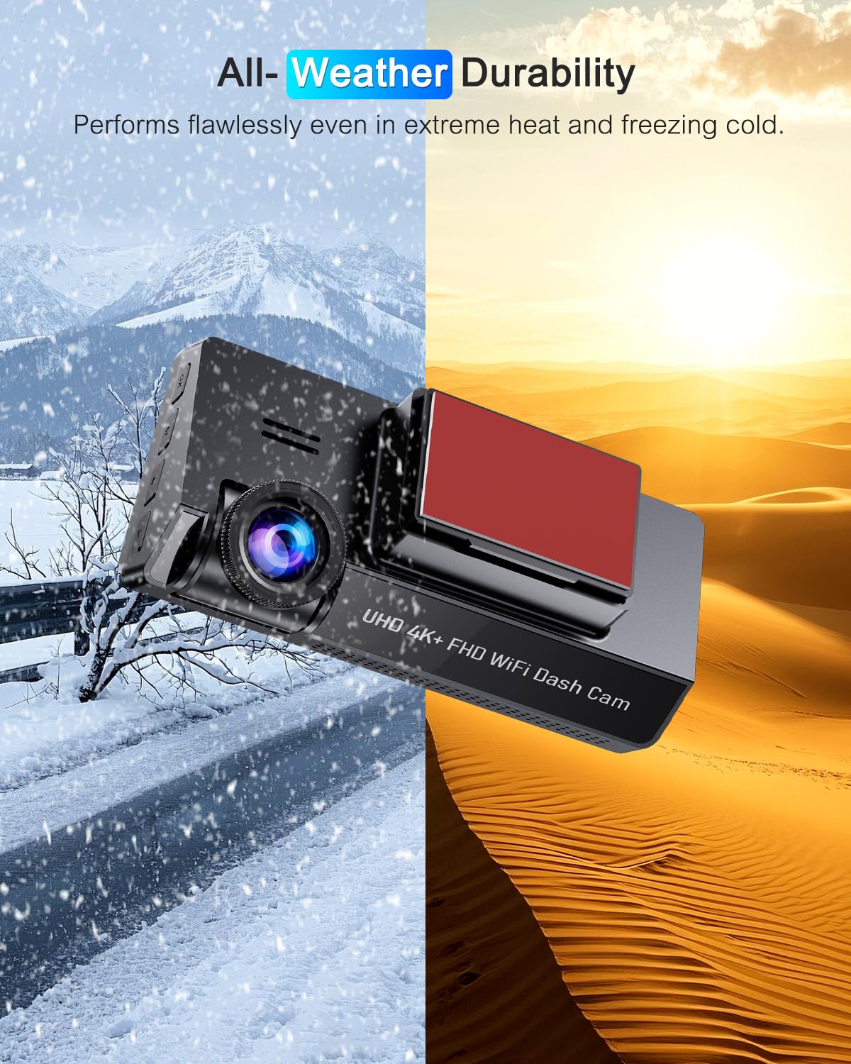Dash Cam Auto 4K+1080P con Filtro CPL,Doppia WiFi Telecamera Auto Scheda da 64 GB, Dashcam Display IPS da 3.69",Visione Notturna+WDR,G-Sensor,Registrazione in loop,24H Monitor di Parcheggio