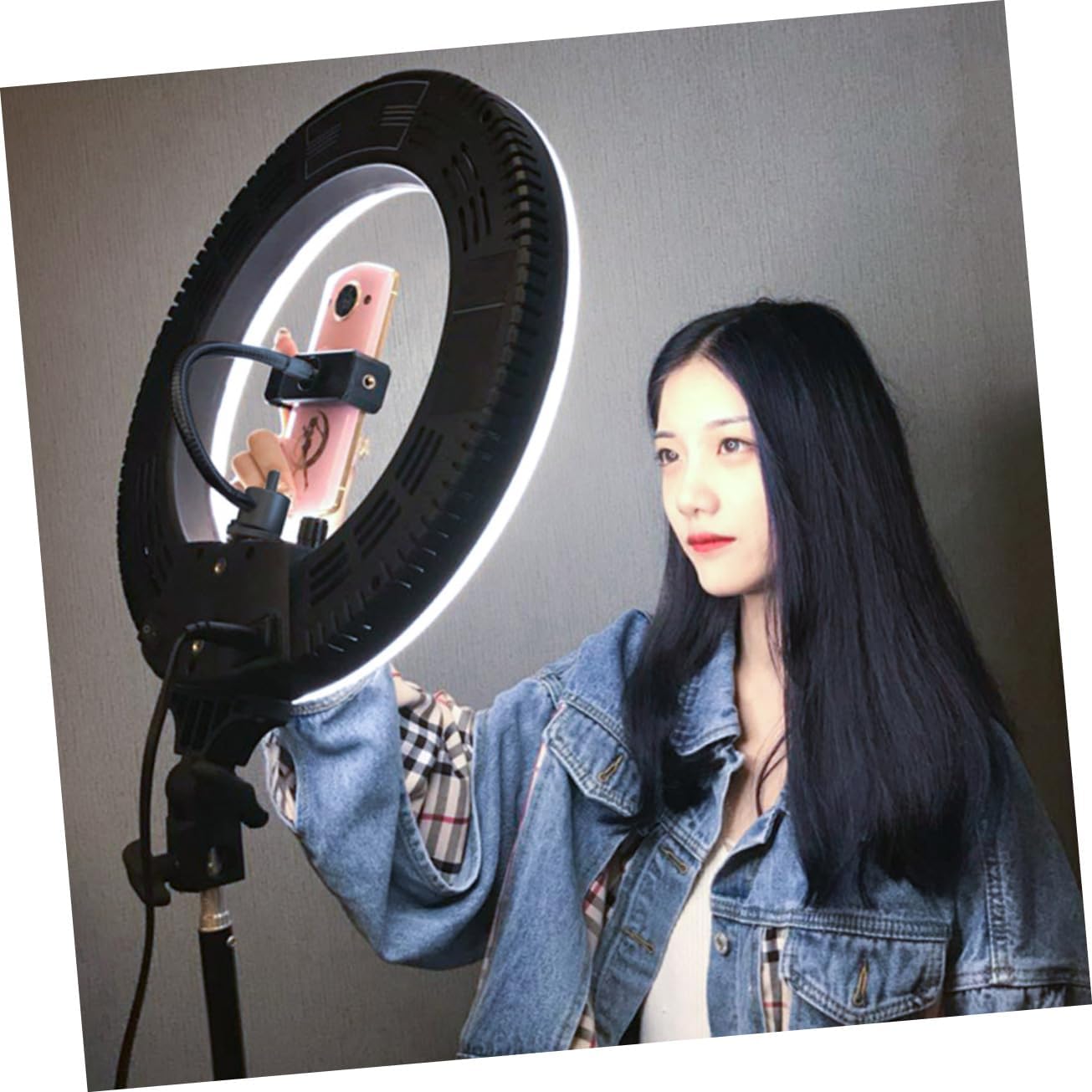 KICHOUSE Portable Led Ring Light Bracket Tripod Ball Head Rotating Dimmable for Photography Video Makeup Home Use