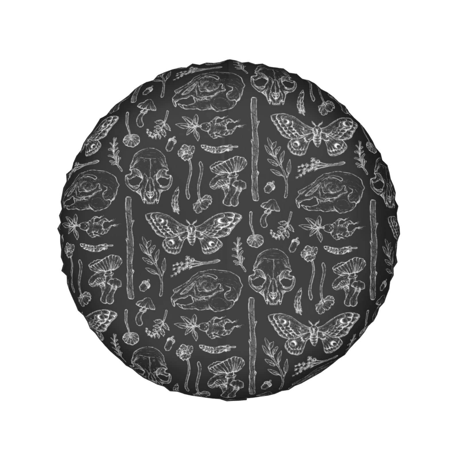 Butterfly Skull Head Mushroom Leaf Specimen Spare Tire Cover Protectors Weatherproof Dust-Proof forCompatible with Wrangler RV, SUV, Truck Travel Trailer Waterproof Tires 14