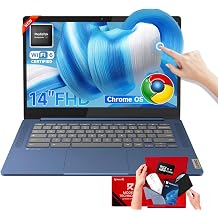 Lenovo Chromebook 14" Touchscreen Slim 3 Laptop for Business and Students MediaTek Kompanio 520 4GB RAM, 64GB eMMC+256GB Card, WiFi 6, Chrome OS, Abyss Blue