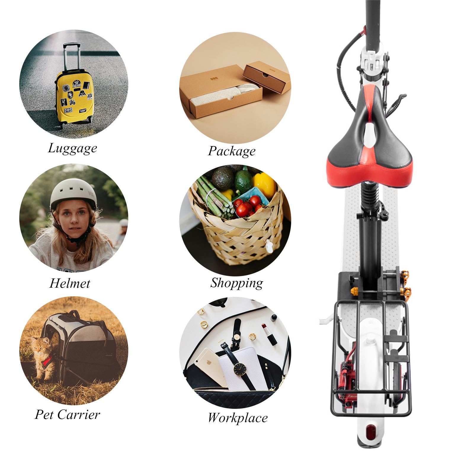 Sedile Della Sella Scooter Universale Electric Scooter Compatibile Con Xiaomi M365/1s/Pro/Pro2/Mi3 Con E -Scooter Porta Di Carico Posteriore Addensare Portatrice In Acciaio, Facile Installazione
