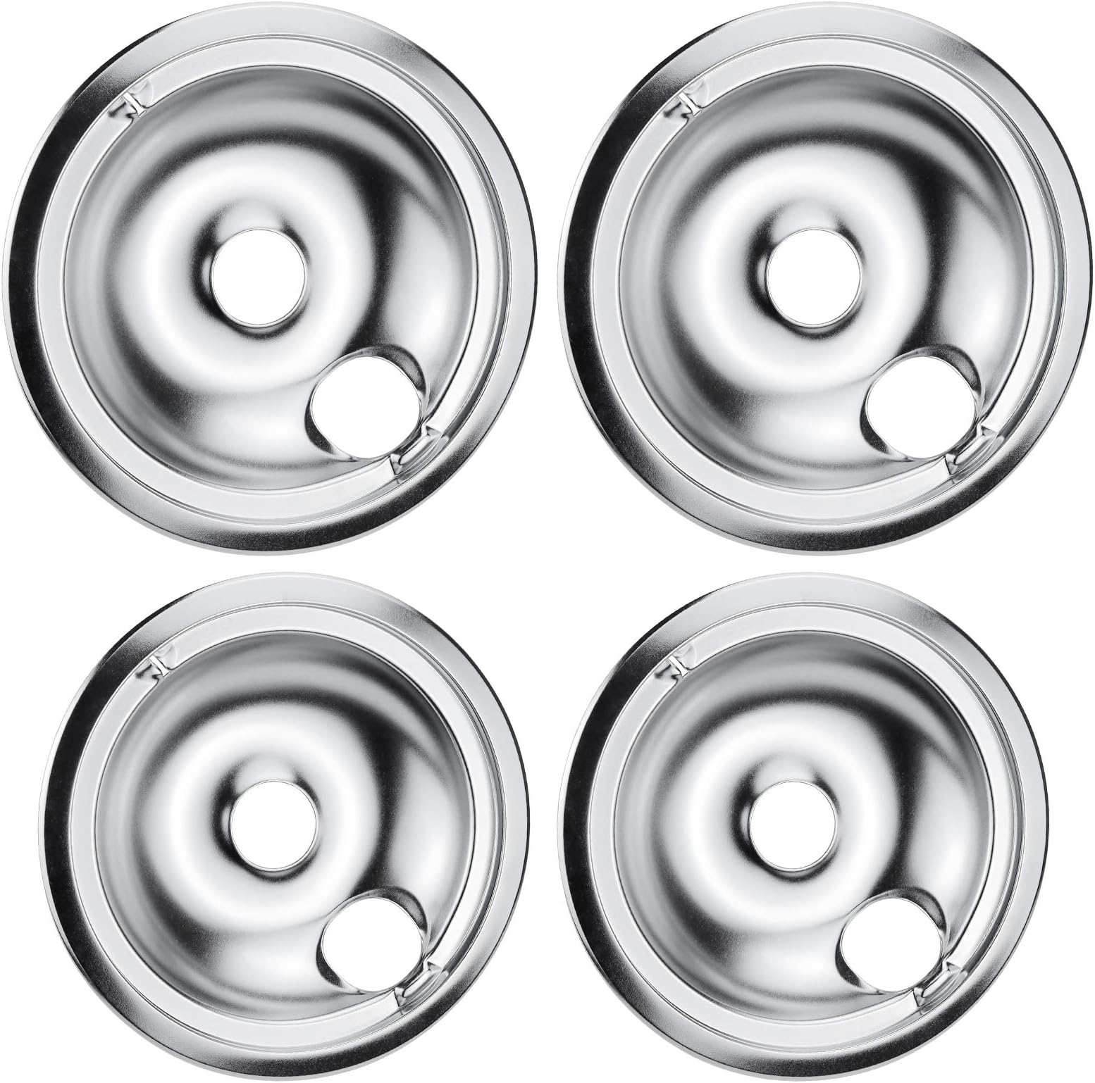 BeaquicyWB31T10010&WB31T10011 Chrome Drip Pans - Compatible with GE and Kenmore replacement