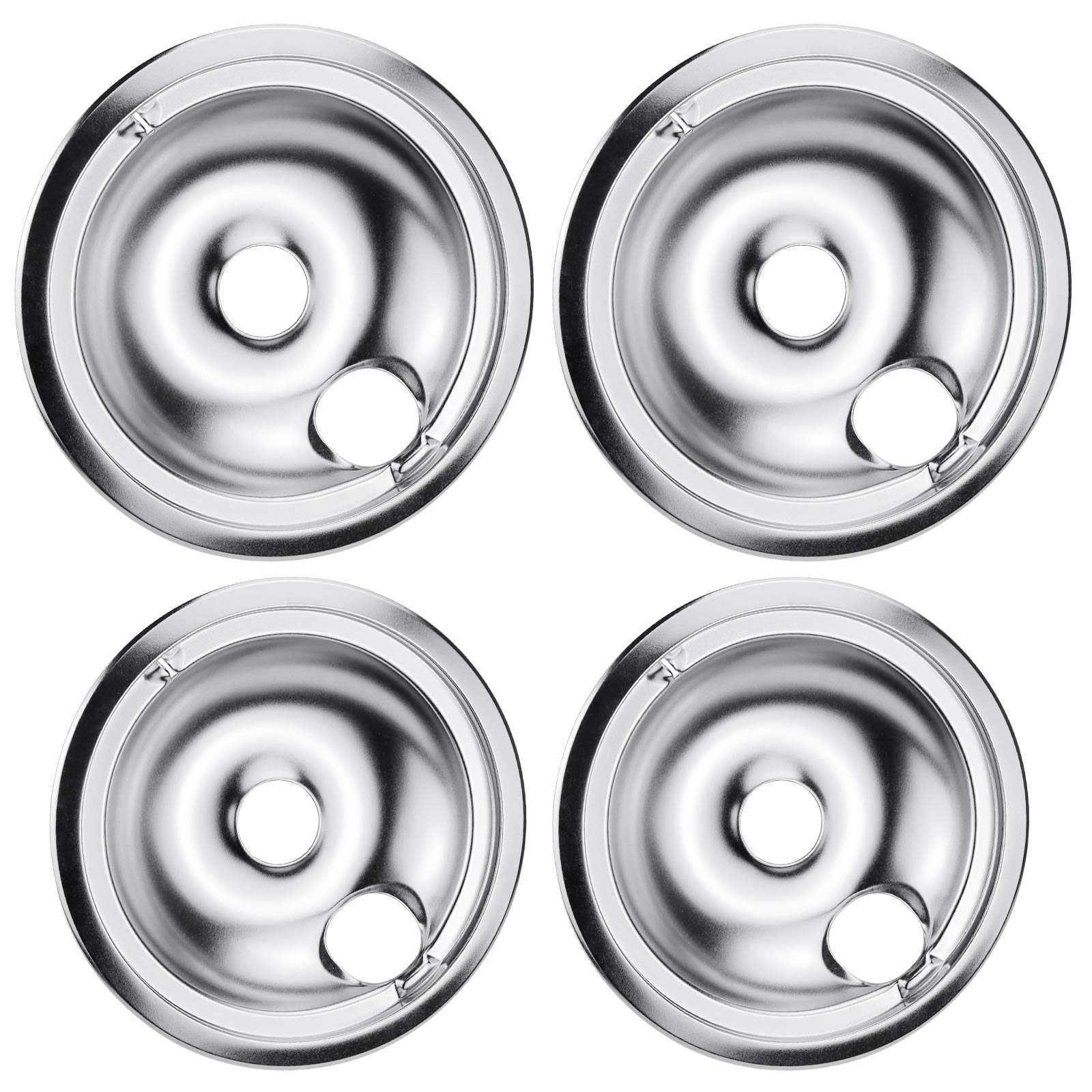 BeaquicyWB31T10010&WB31T10011 Chrome Drip Pans - Compatible with GE and Kenmore replacement