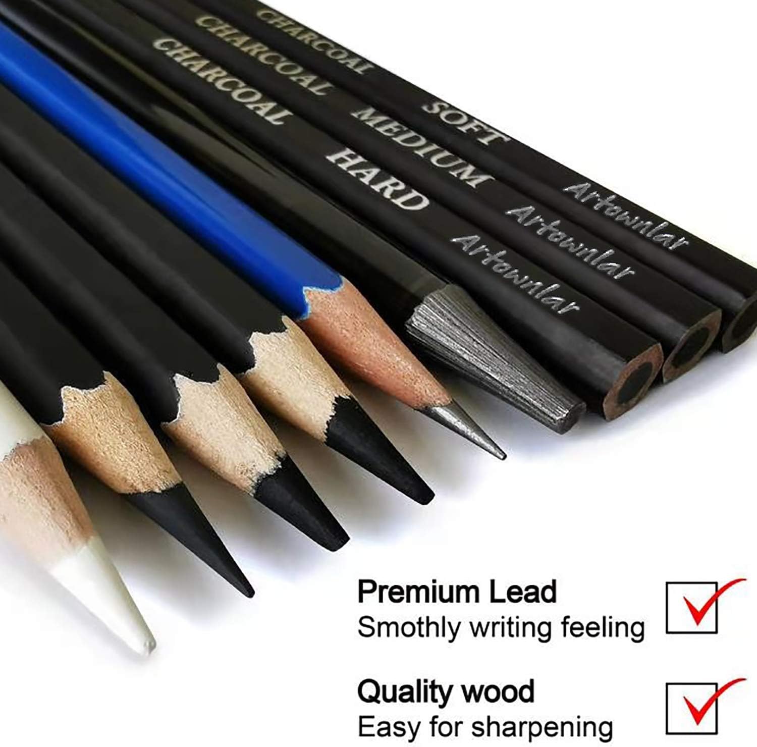 Artownlar Drawing Sketching Set, Professional 40 Pieces Sketching Supplies with 3-Color Sketchbook, Graphite Charcoal Pencils, Artist Kit for Adults Teens Beginners Kids, Ideal Art Shading Tool : Arts, Crafts & Sewing