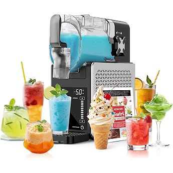 Slush Machine   2.5L Slushie Machine No Ice Required with LED Display 6 Preset Programs for Margaritas Frapp s Milkshakes and Soft Serve One-Button Operation Sliver