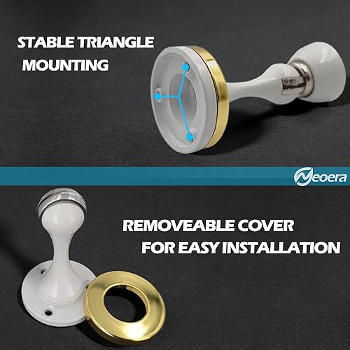 Vista 35 de Neoera Tope magnético de puerta (color níquel cepillado) Tope de puerta fuerte magnético para mantener la puerta abierta, antioxidante, resistente