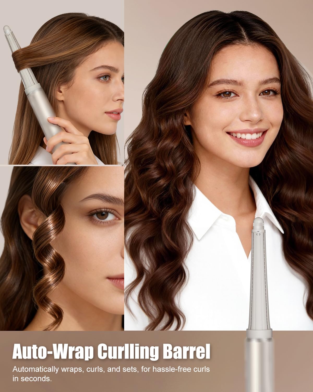 Chuancheng Barriles rizadores largos 3 en 1 + accesorios de cepillo voluminizador redondo para Shark FlexStyle, accesorios de herramientas de acabado para alisar, cabello brillante, rizos voluminosos
