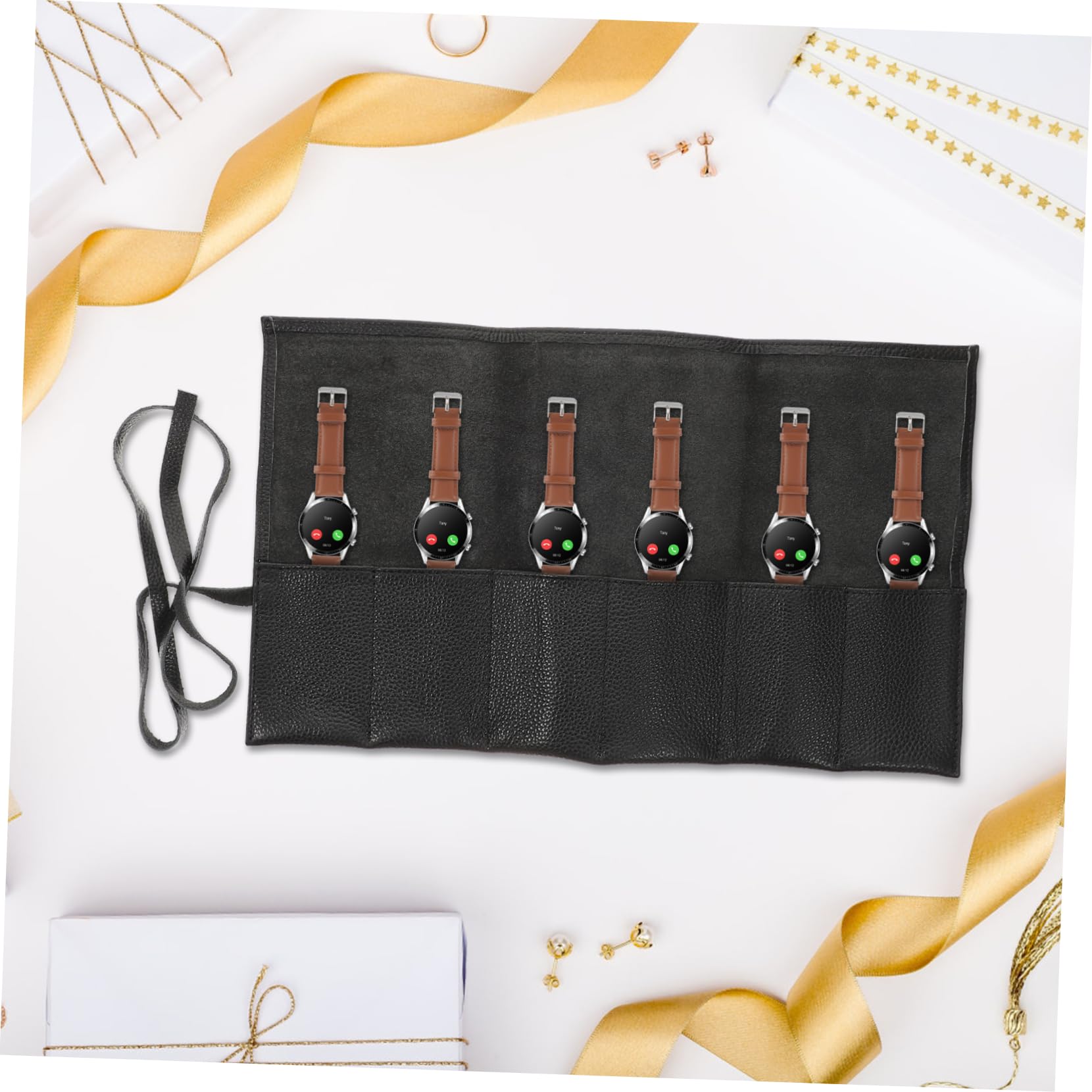 Homoyoyo Bolsa Portátil para Guardar Relojes, Negra y Compacta