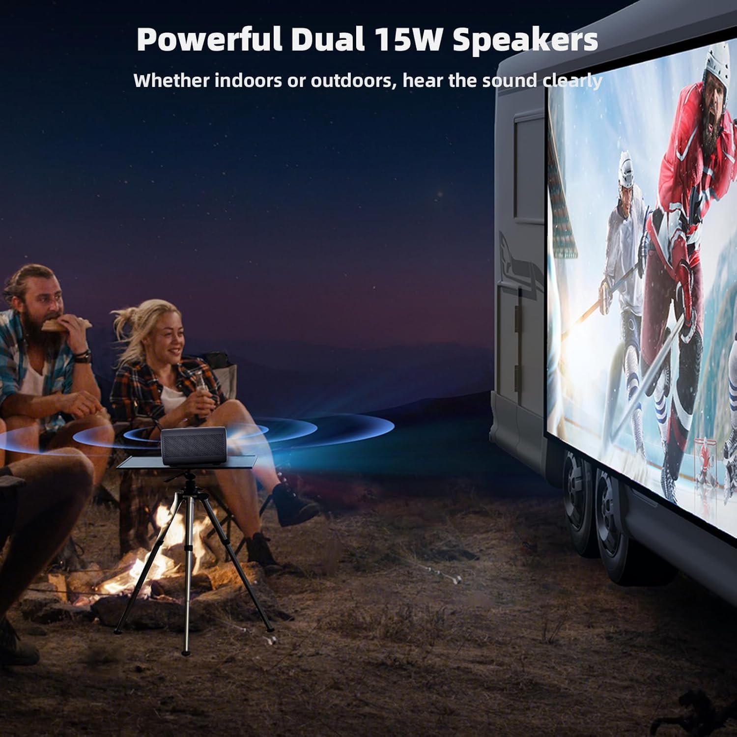 CASIRIS Omnistar Proiettore 1500 ANSI| Messa a fuoco automatica | Supporto 1080P Full HD 4K | Proiettore video Bluetooth 16:9 5G WiFi per TV Stick, Home Cinema, Ufficio, Club, Esterno