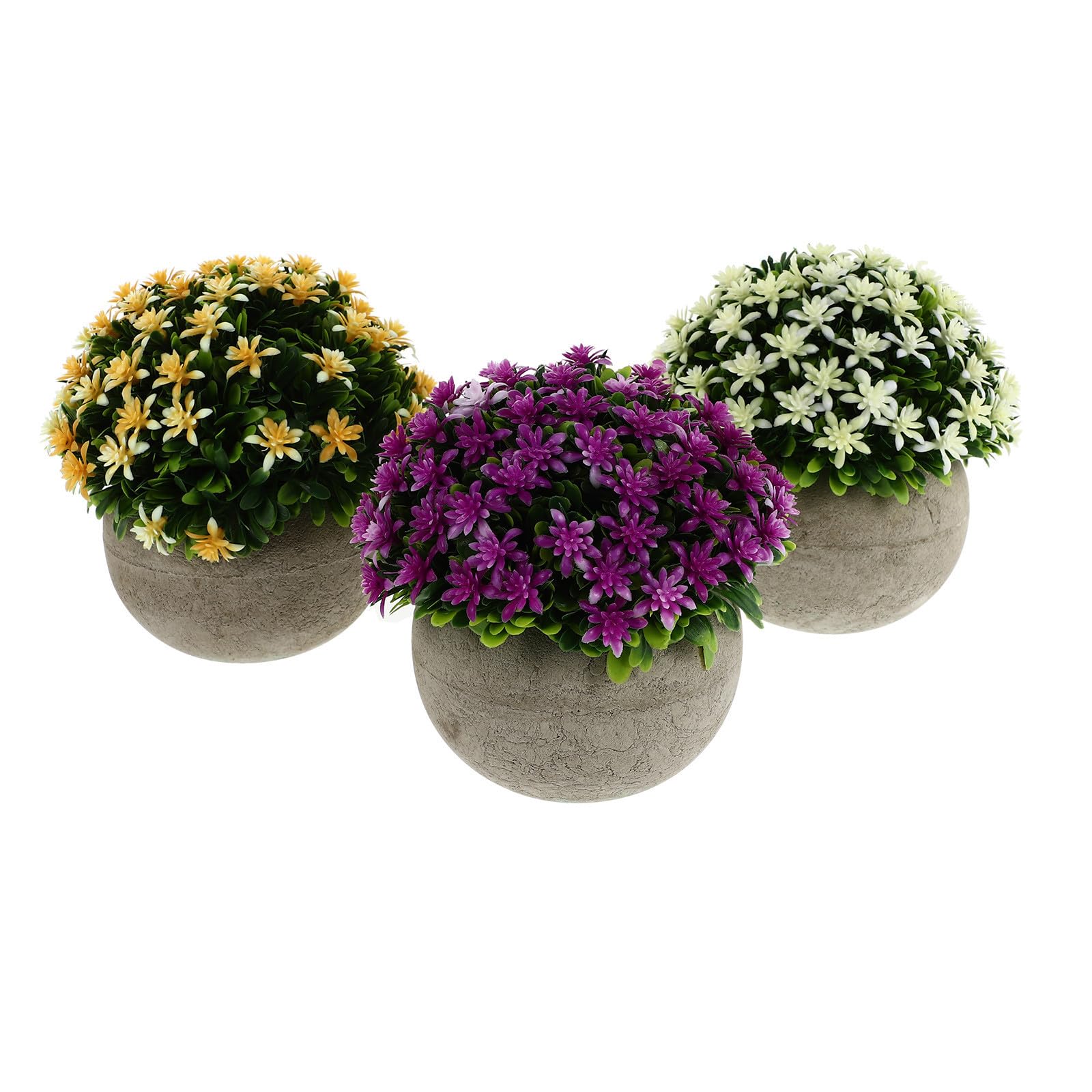 Healifty 3 Piezas Planta Artificial en Maceta de Pulpa, Forma de Flor