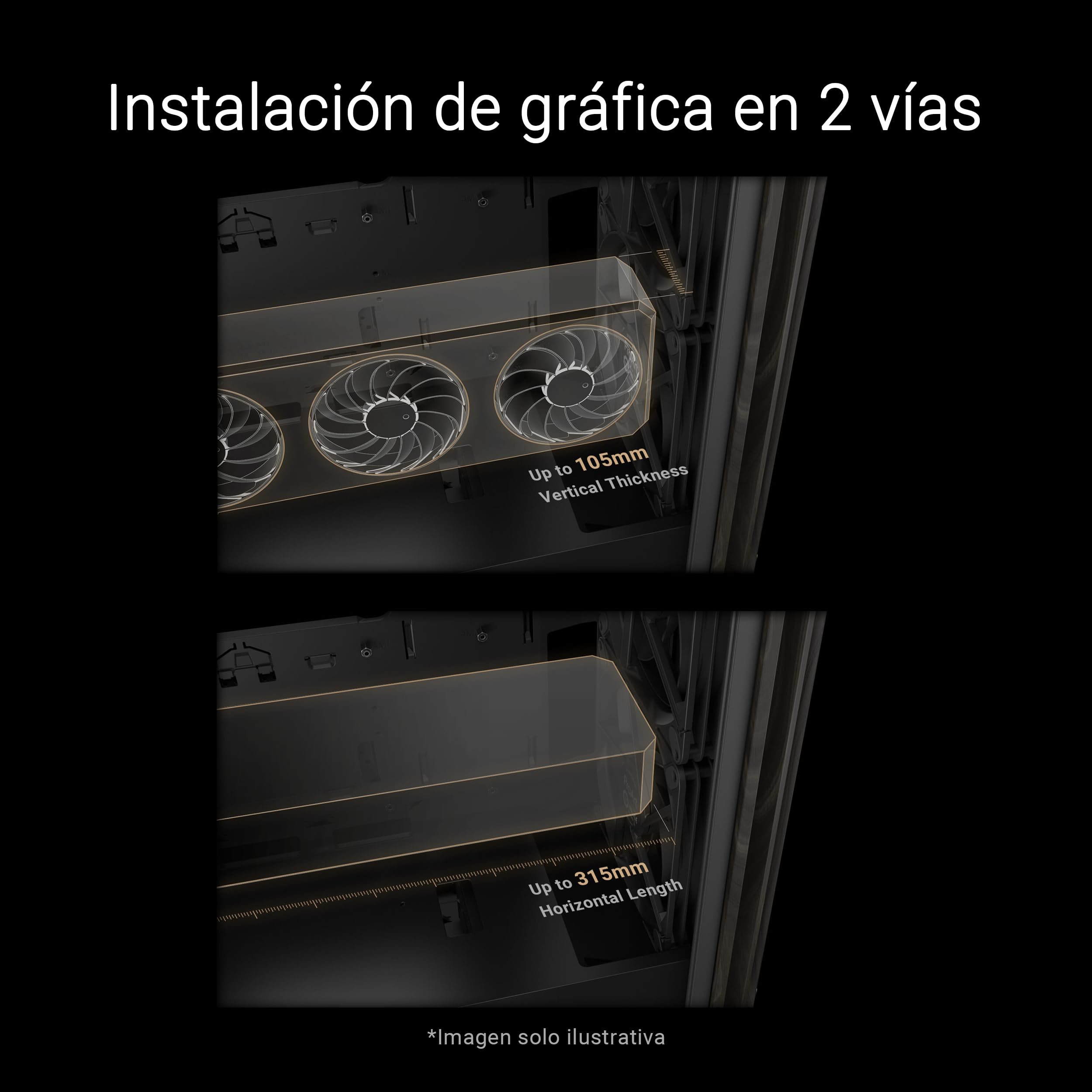 ASUS ProArt PA401, Chasis ATX con Panel de Metal, Compatible con GPU de hasta 314 mm, Dos Ventiladores de 160 mm, Bloqueo del Panel Lateral, Soporte para Fuente de alimentación extraíble