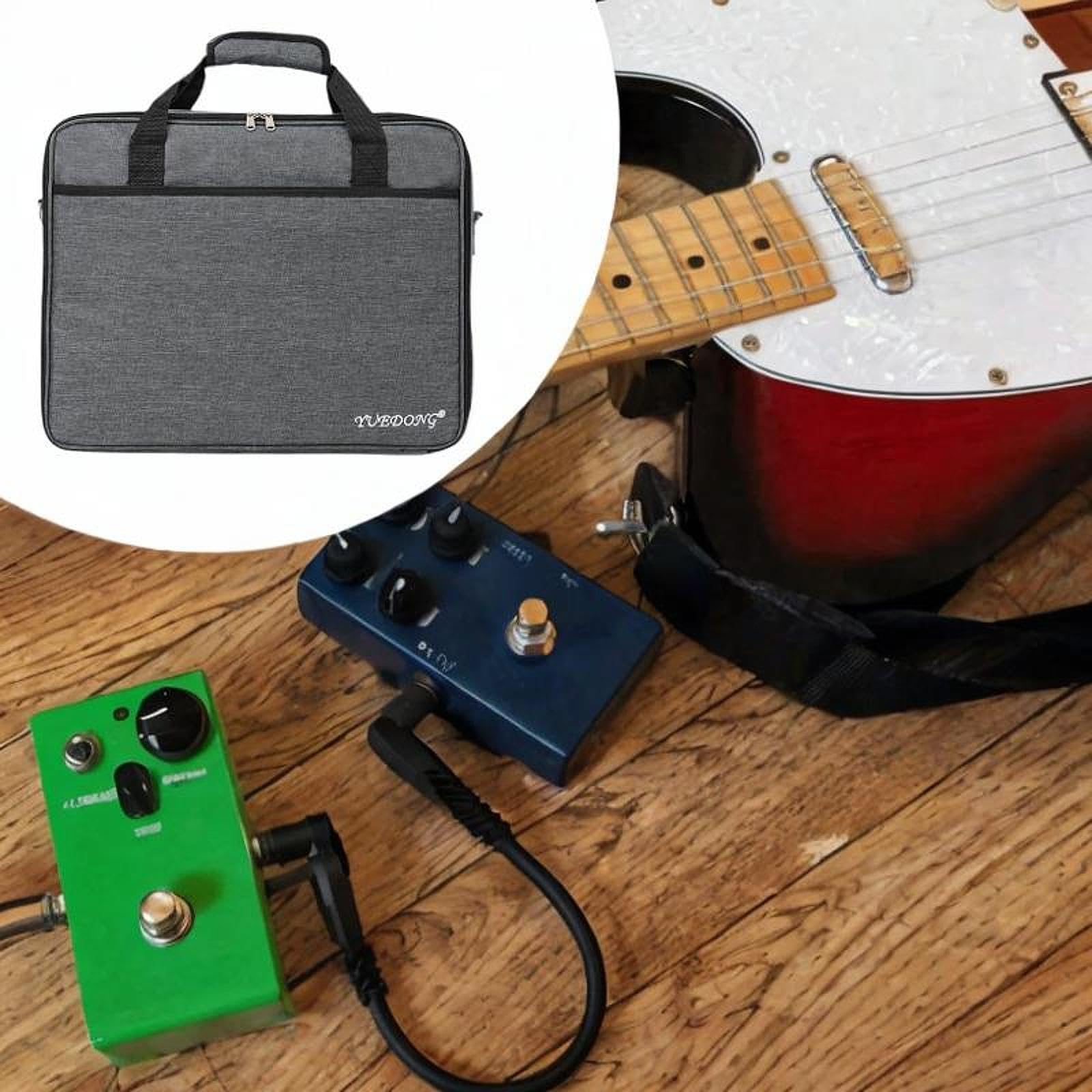 Harilla Bolsa de pedal de guitarra bolsita de campo cruzado Case de viajes Pedalboard Pelipadora para ensayos, 44x34.5x12.5cm