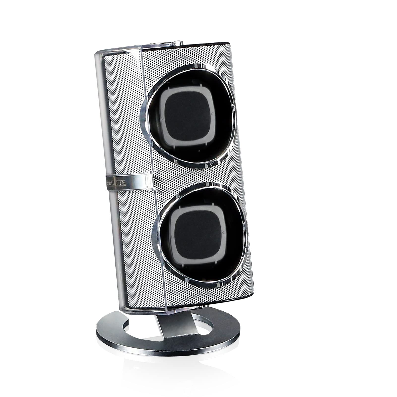 DESIGNHÜTTE® Uhrenbeweger Seno Silber für 2 Automatikuhren