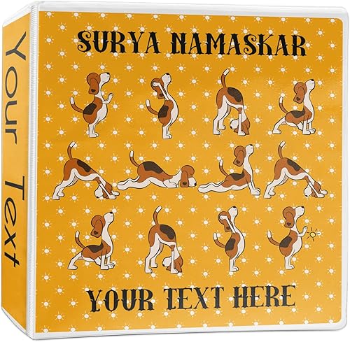 Miniatura 8 de Carpeta personalizada de 3 anillas de Yoga Dogs Sun Salutations - 1 pulgada