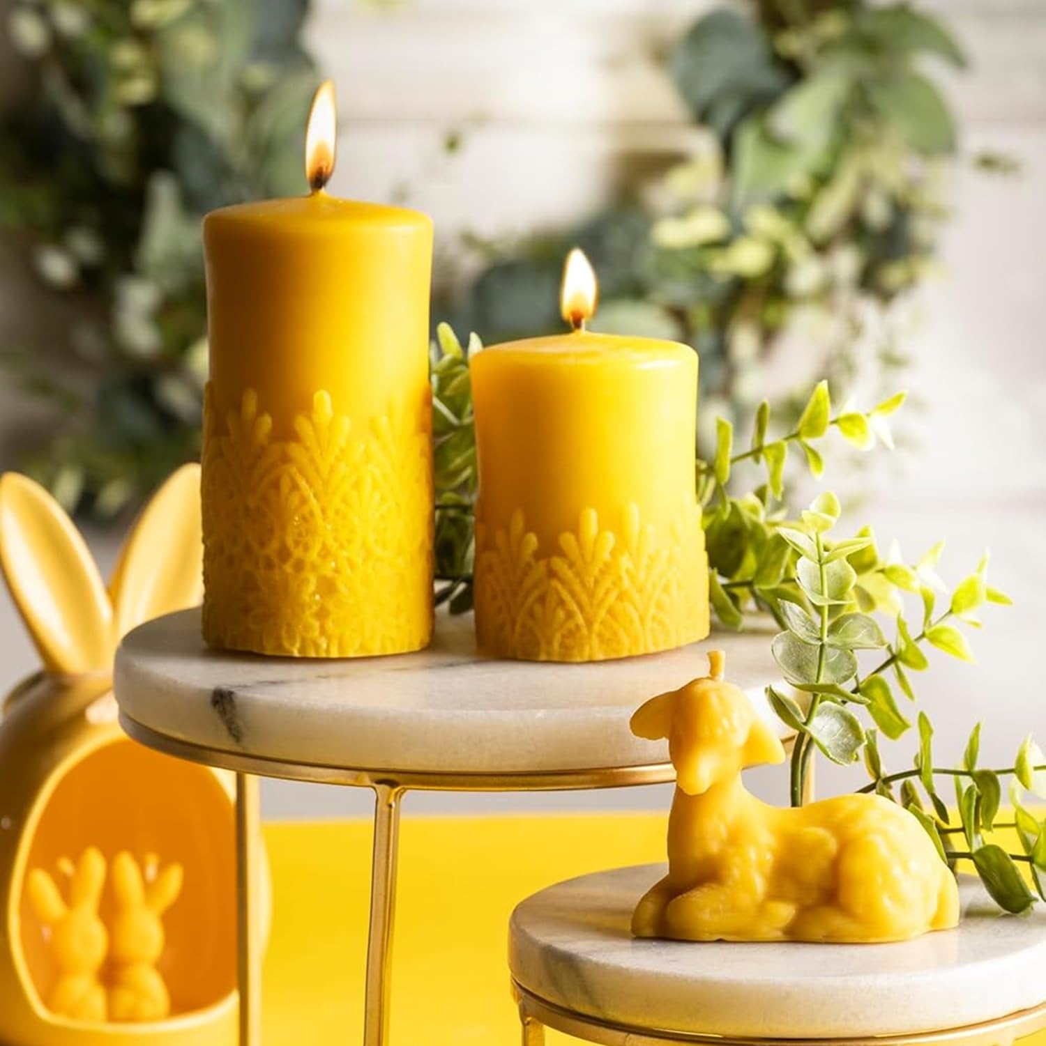 LYSON Moule à Bougie Bougie droite Hauteur: 22,5 cm Moule en silicone pour bougies Silicone Bougie Verser Moules Bougies en cire d'abeille DIY et artisanales Bricolage Réutilisable Bougie