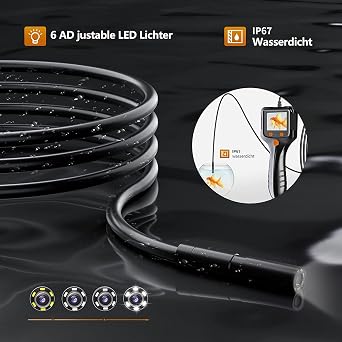 Daxiongmao Endoscope Camera with Light, 1080P HD Borescope
