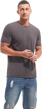 RONOMO Men's Solid Color Comfortable Ice Feeling T-Shirt