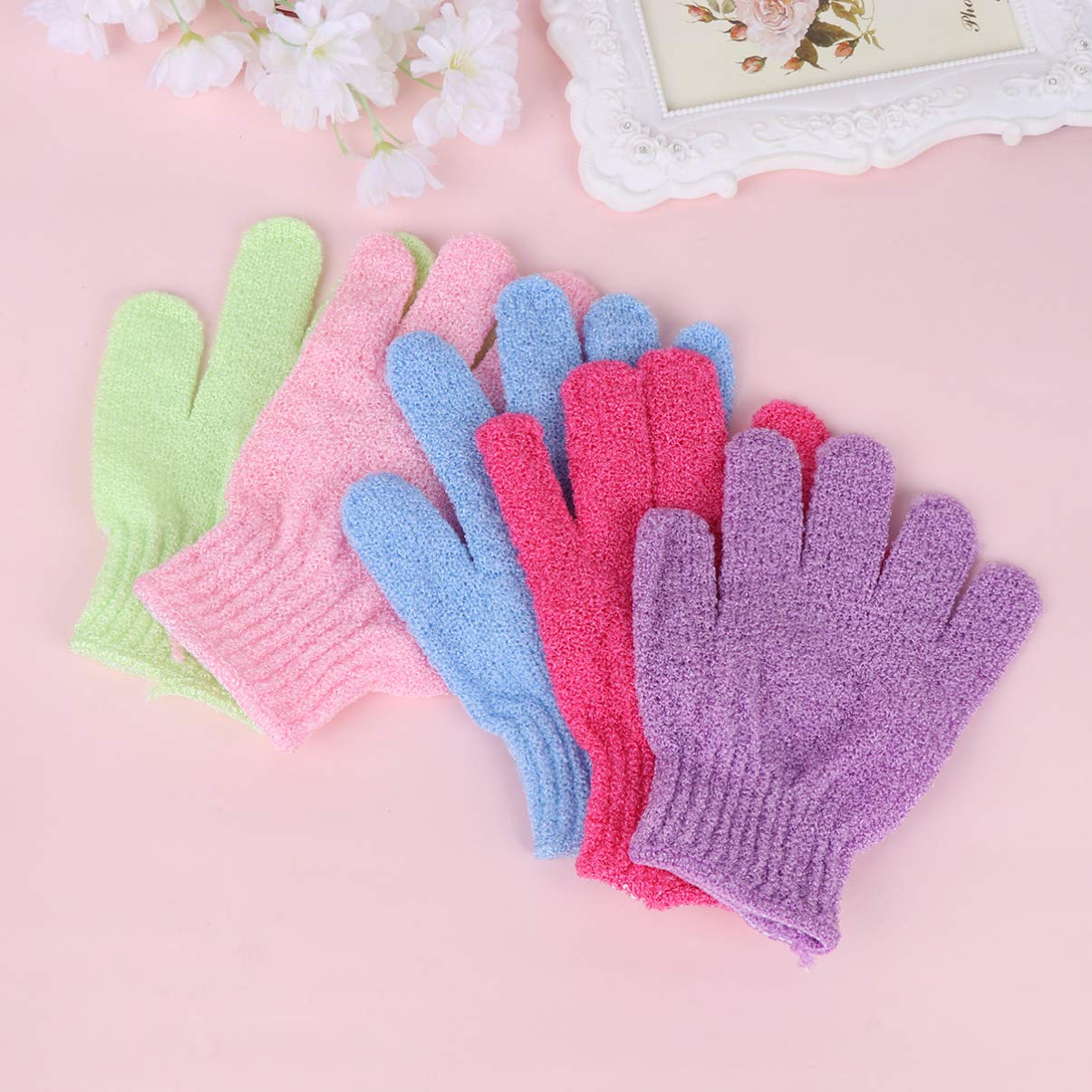 10x Peeling-Duschhandschuhe – 5-Finger-Design, Atmungsaktiv, Für Gründliche Körperreinigung